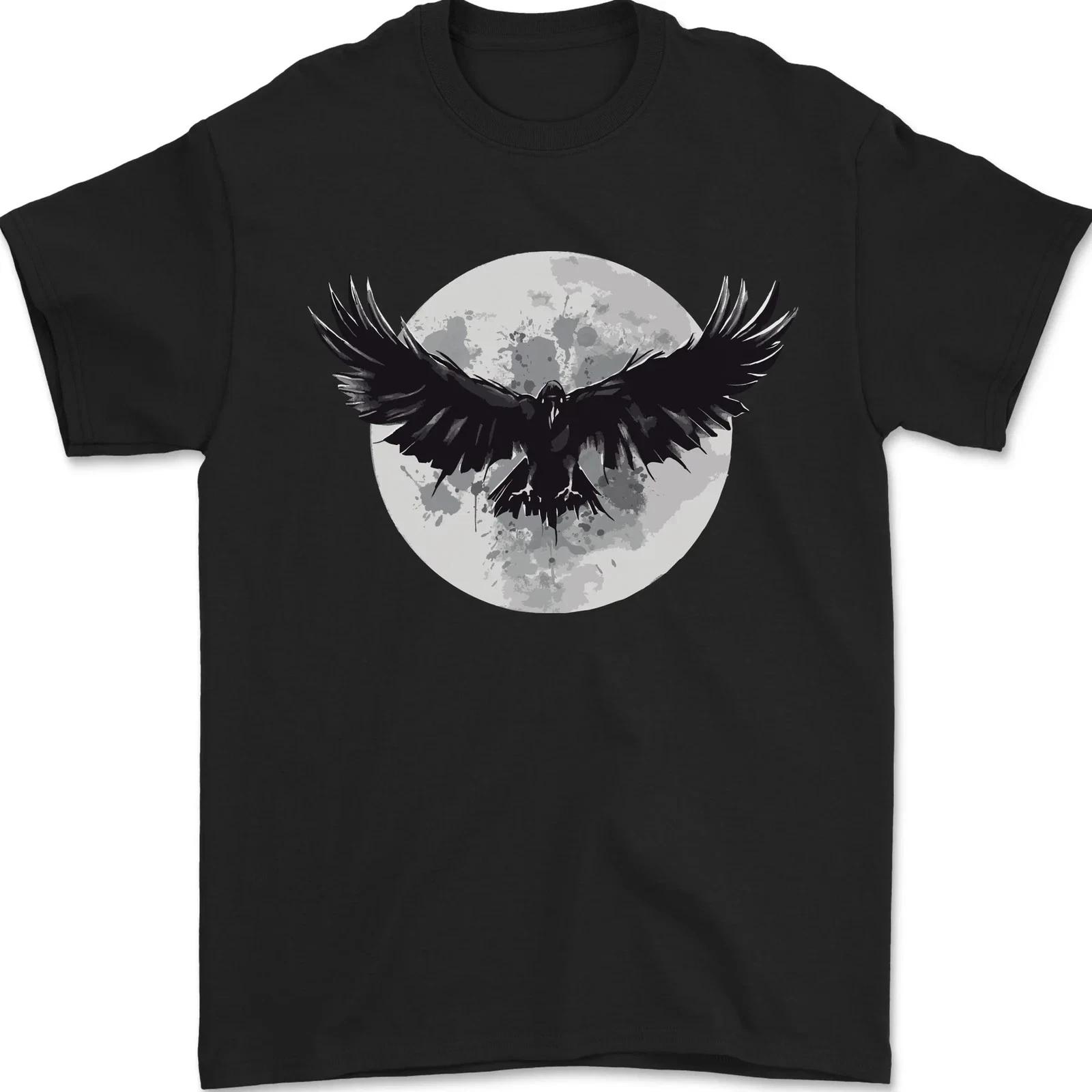 Raven Moon Vikings Mens T-Shirt 100% Cotton L