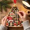 Decorative Hanging Gift Box Gnome Christmas Cash Holder Ornament, Acrylic Pendant for Creative Reveal Holiday Tree Decoration, Money Surprise
