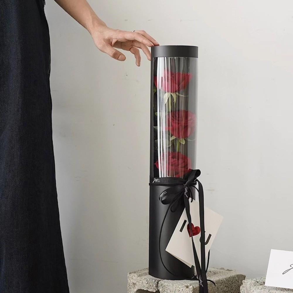 5pcs Transparent Hug Bucket Bouquet Romantic Flower Wrapping Bags Rose Flowers Box  Mother's Day