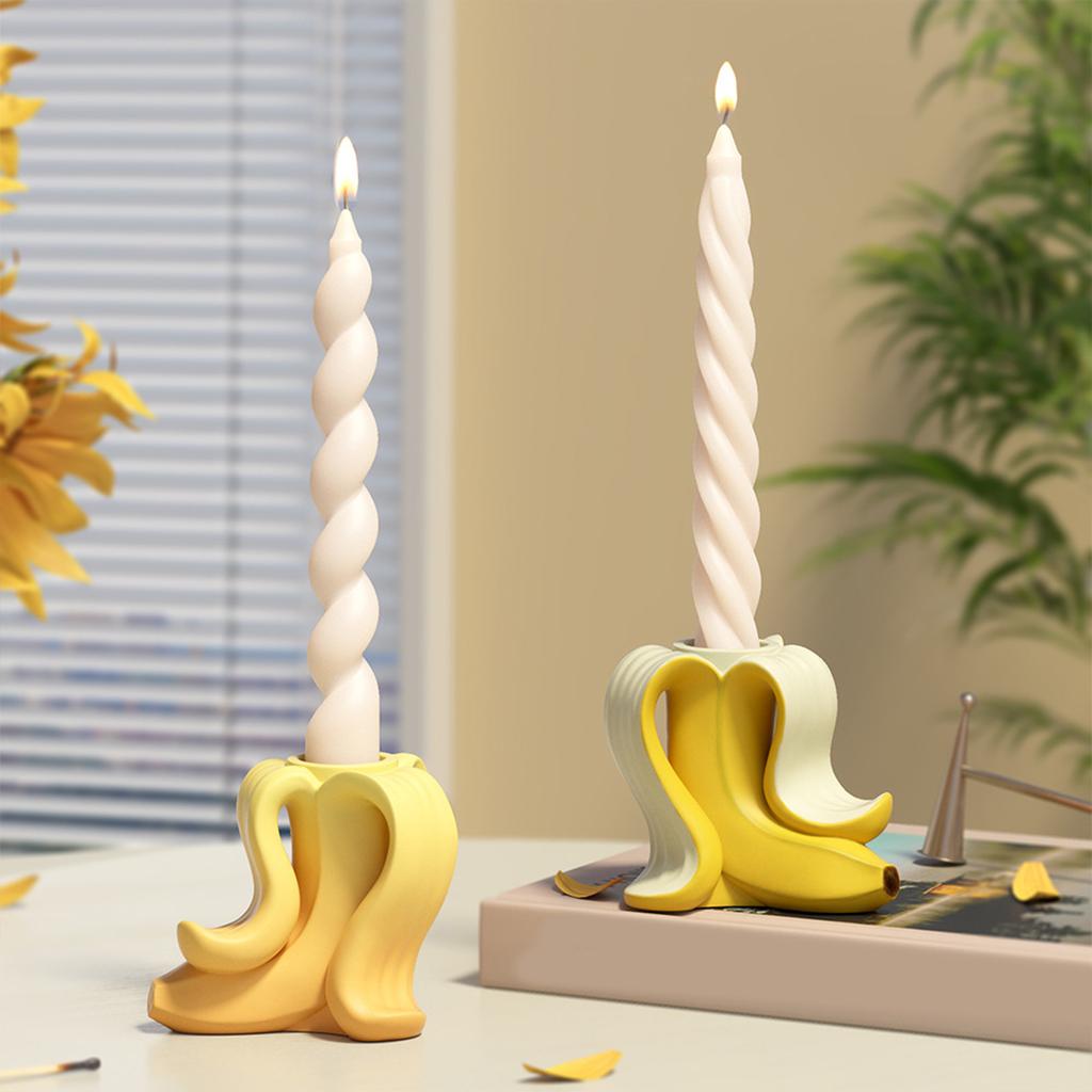 Gips Kerzenständer Silikonform Handgemachte Kerzenbasis Form Dekorative Bananenform Heimdekoration Herstellungsform