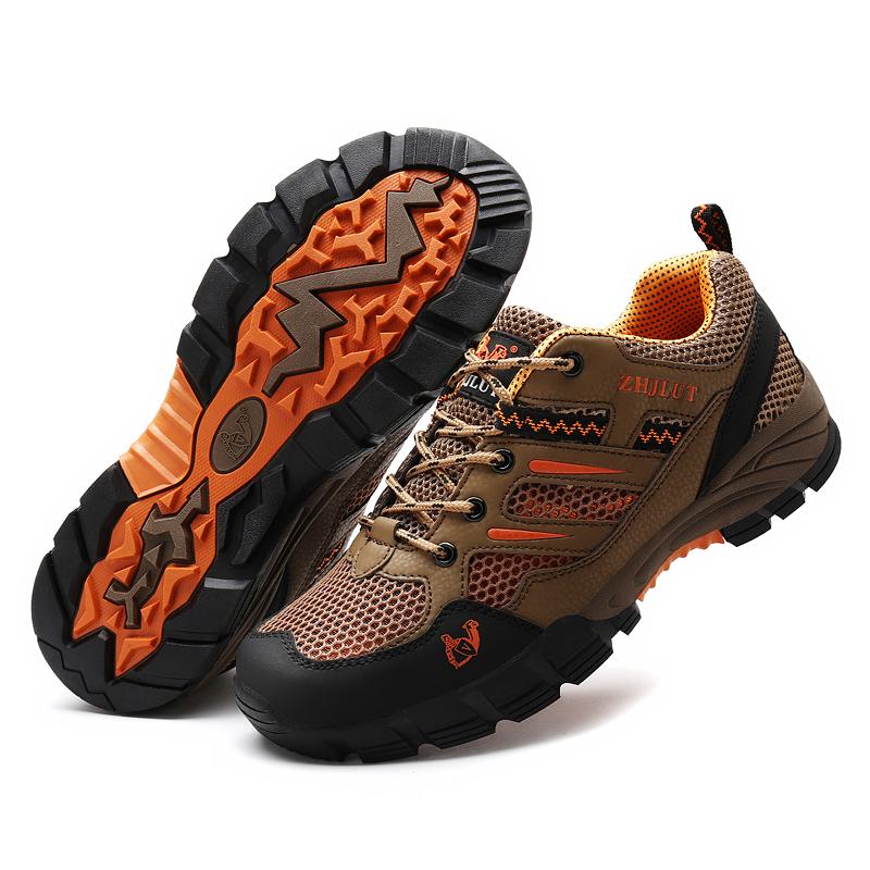 High Quality Leather Hiking Shoes Durable Outdoor Sport Men Trekking Leather Shoes Lace-Up Climbing Hunting Sneakers