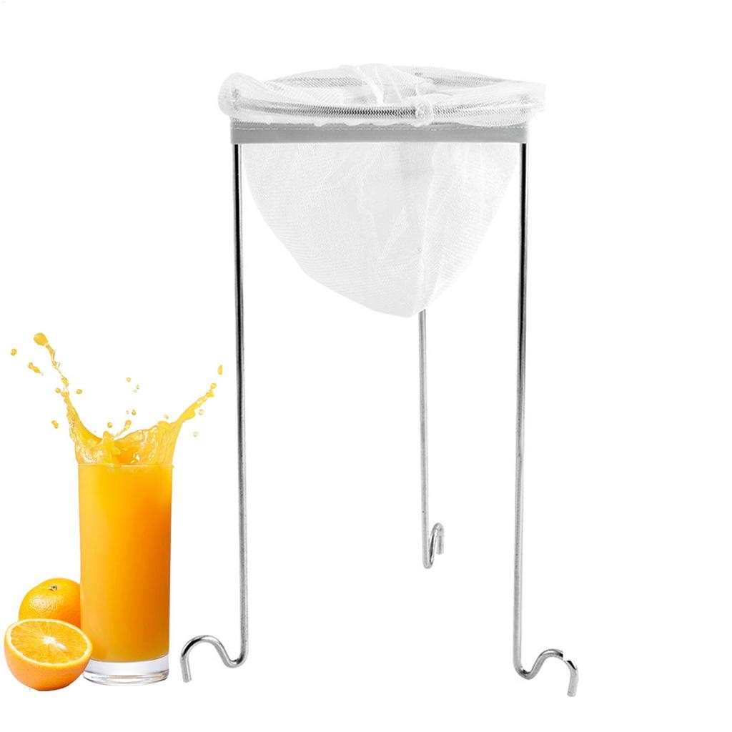 Stainless Steel Jelly Strainer Stand Tool Kit Reusable Nylon Mesh Filter Jelly Strainer for Canning for Homemade Vinegar Cooking