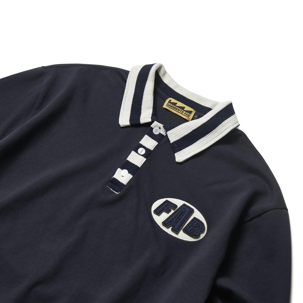Gameoncheupaeb Stripe Patch Rugby Shirts (Navy)