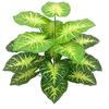 18 Leaves Artificial Tropical Taro Leaf Lifelike Green Taro Leaves  Office Desktop Decoration