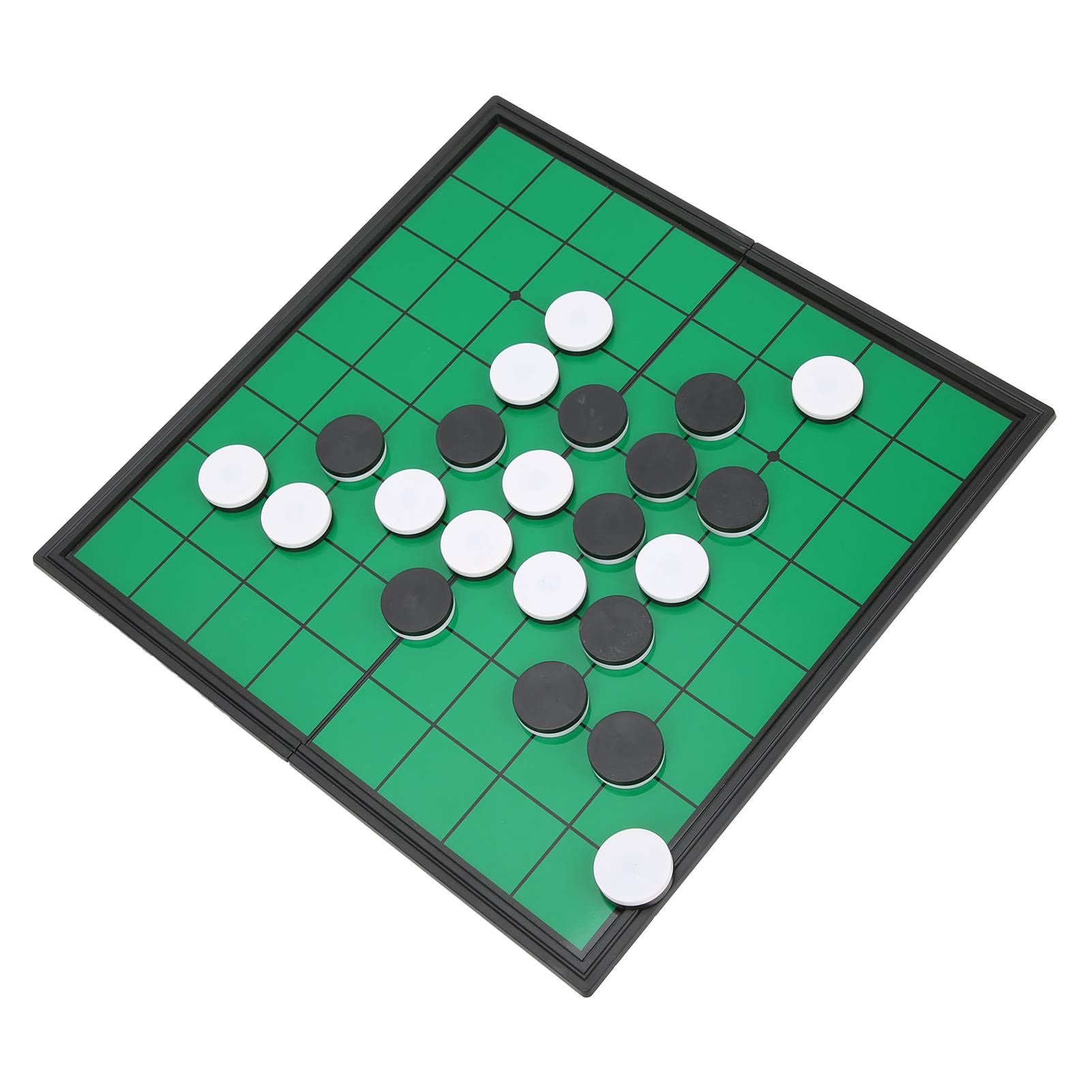 Magnetic Sterling Reversi Strategy Board with Folding Board and Pieces for Home and Travel