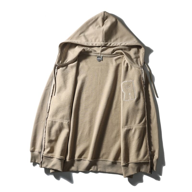 American Retro Pure Cotton Sweatshirt Hooded Zipper Cardigan Jacket Men's Spring and Autumn 2024 New Foreign Trade Men's Jacket