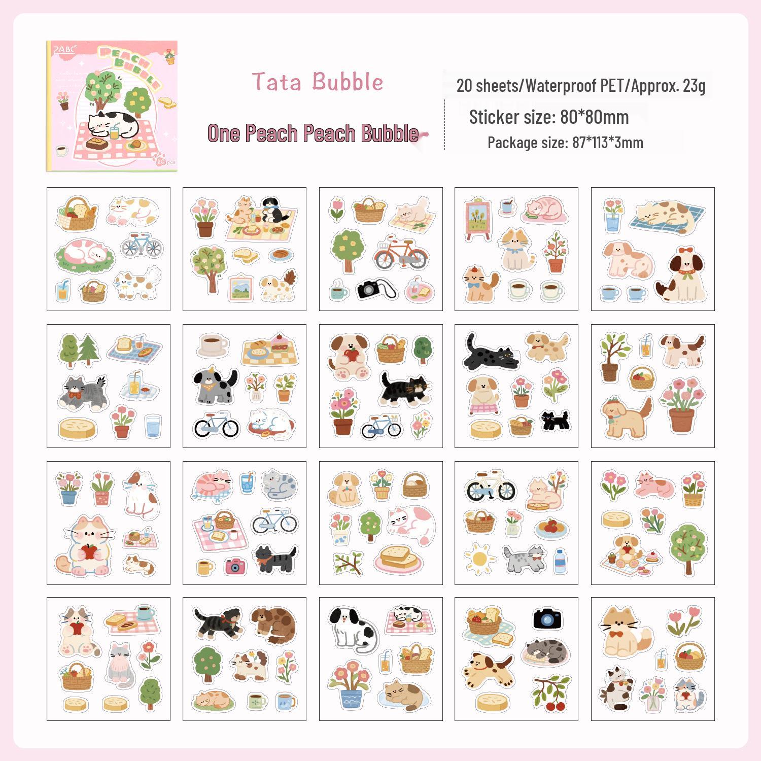 Vibrant Cute Cartoon Diary Sticker Book for Kids - DIY Material