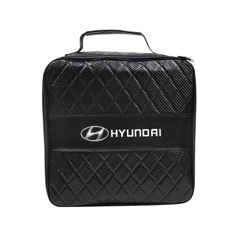 Car Storage Bag Leather Organizer For Hyundai N Line Genesis I30 Creta Matrix Bayon Veloster Tucson Accent Kona Elantra Getz GDI v1