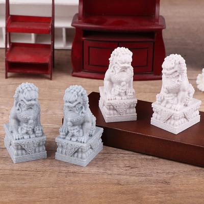 1 Paar Simulierte Stein Löwenstatue Puppenhaus Löwe Hof Ornament Mikro Szene Ornamente Mikro Szene Bau Requisiten