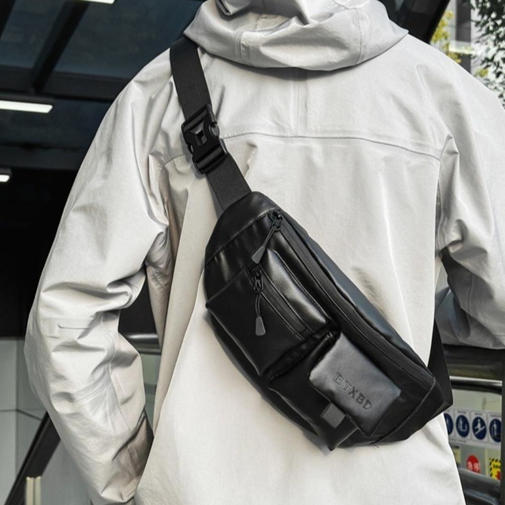 Solid Color Men Chest Bag Lightweight Fanny Phone Pack Simple Sports Phone Bag Men