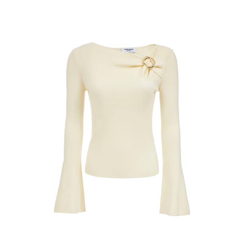 VEROMODA Wool Blend Asymmetric Collar Knit Top