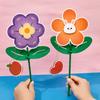 Cartoon DIY Flower Greeting Card Childrens Thank You Handmade Material Package Small Red Reward Gift Office School Supplies