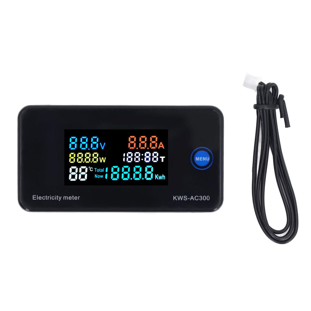 AC Voltmeter Ammeter AC50?300V 0?20A LCD HD Display Current Voltage Meter with Built in Mutual