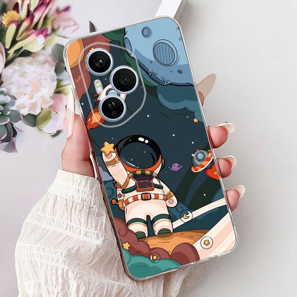 Clear For Honor 400 Pro Case DNP-NX9 Cute Cartoon Cat Fashion Flower Funny Painted Soft Bumper For Honor 400Pro Back Cover Funda