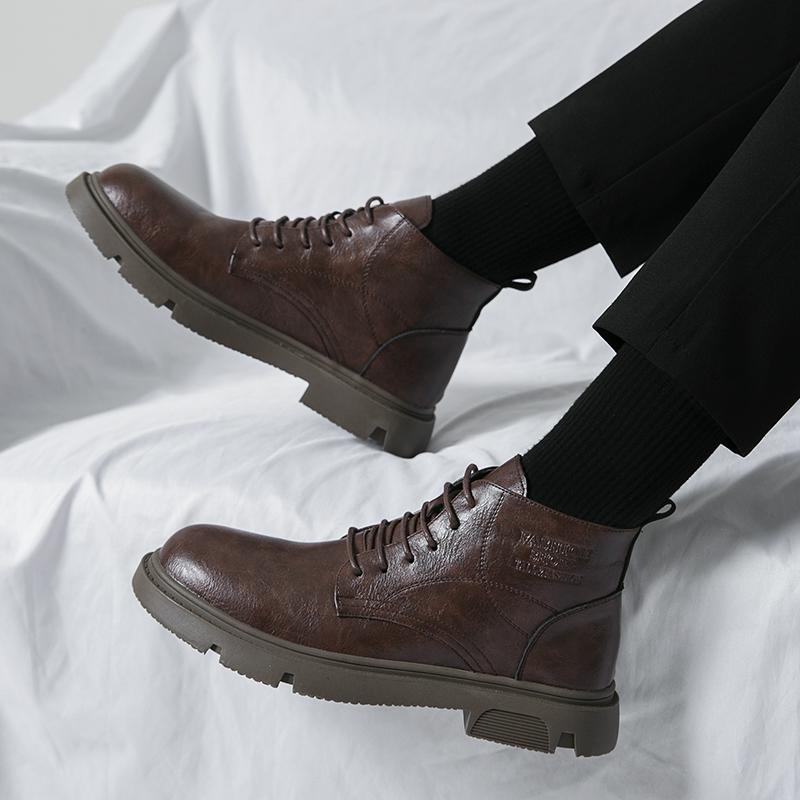 Fashion Men Shoe Male Comfortable High Top Shoe 2024 All-match for Men Motorcycle Boots Brand Lace-Up Desert Boots