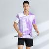 Unisex Badminton Sport Set Short Sleeve Top Shorts Men Women Kids Athletic Wear