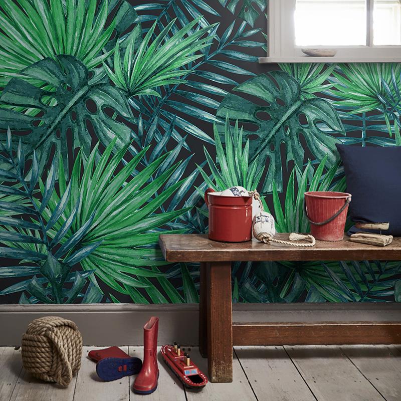 3D Nordic Rainforest Plants Wallpaper Green Leaves Murals Living Room TV Background Wall Mural House Decor