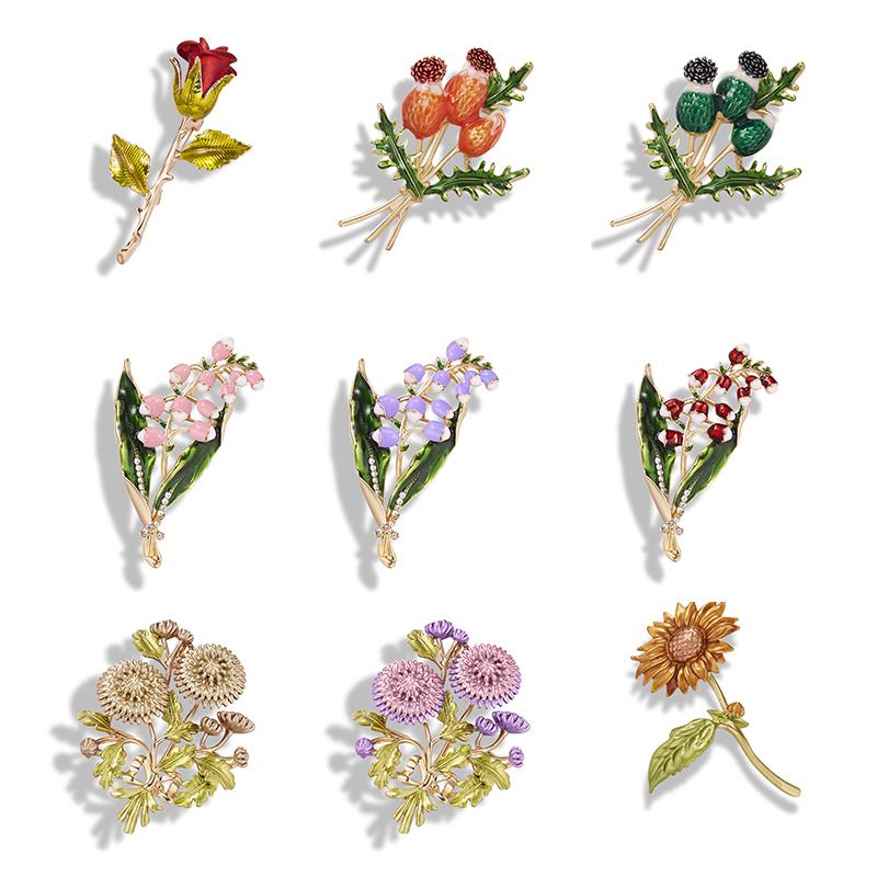 

Брошь с цветком розы, женская элегантная брошь с букетом на лацкане