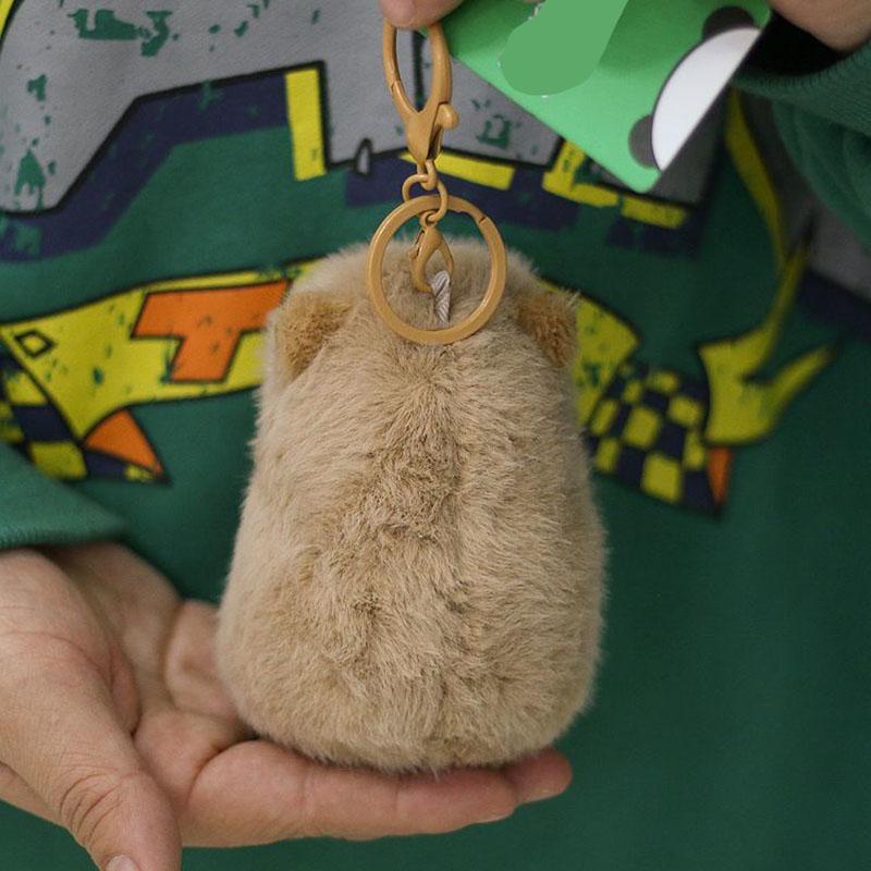 Cute Capybara Plush Keychain Soft Stuffed Animal Capybara Pendant With Sunflower Fluffy Capybara Bag Charm For Kids And Adults