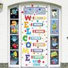 8 Sheets Back To School Window Door Clings, Welcome Window Stickers Bulletin Board Classroom Door Decorations Wall Glass Blackboard Pirational
