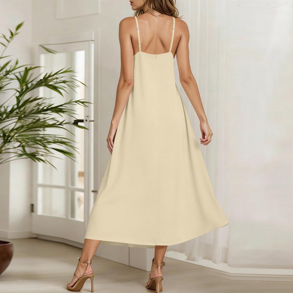 Summer Dresses For Women Dresses Long Flowy A Line Sleeveless Sundresses With Pockets