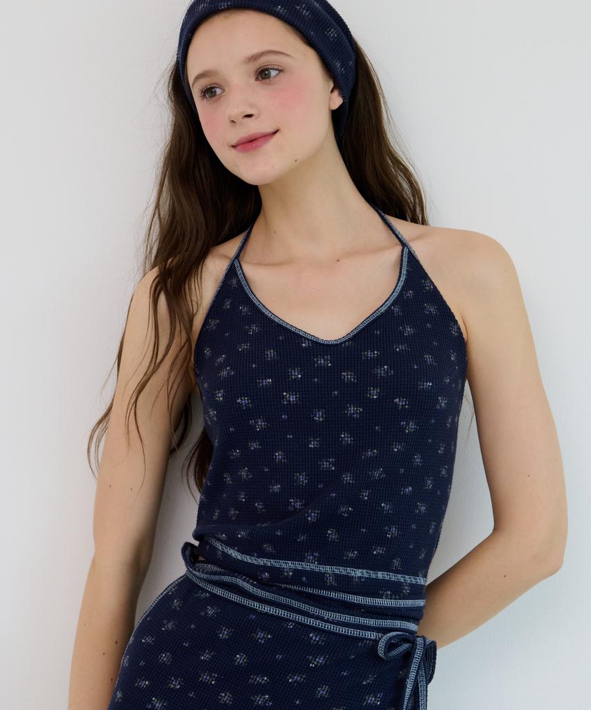 MOONISH Midnight Garden Halter Top - Midnight Navy