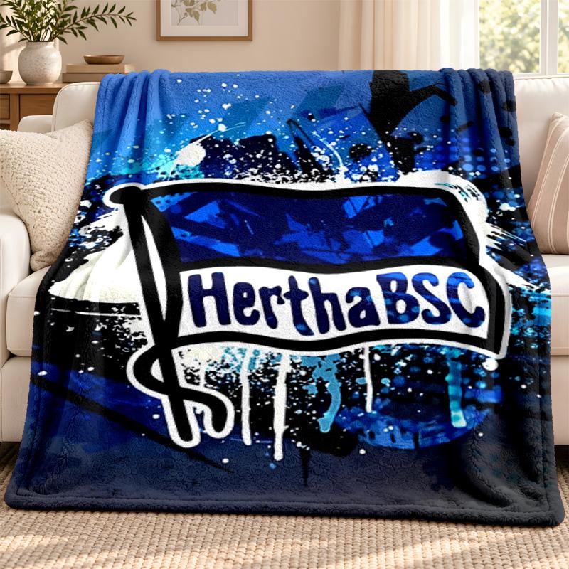 Hertha BSC Decke Flanelldecke Weiche Gemütliche Plüschdecke für Sofa Bett Leichte Heimdekoration Outdoor Camping