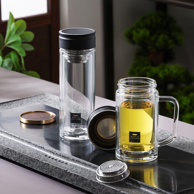 WORLD KITCHEN Black Warrior Series 2-Piece Glass Tumbler Set