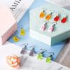 10 Pairs Gummy Candy Bear Earrings Resin Bear Drop Colorful Cartoon Dangle Drop For Women