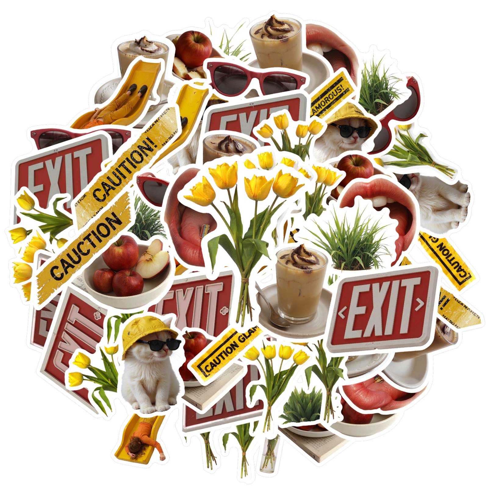

35pcs-50pcs Quirky Nature Stickers Playful Cute Cats Stationery Stickers DIY Stickers For DIY Phone Laptop Scrapbook Bike DIY