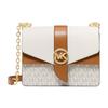 Greenwich Letter Logo Flip Solid Color Chain Cowhide Crossbody Bag Regular Women's White Acorn Brown