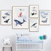 Turtle Beluga Walrus Penguin Seal Killer Whale Wall Art Print Canvas Painting Nordic Poster Wall Pictures Baby Kids Room Decor