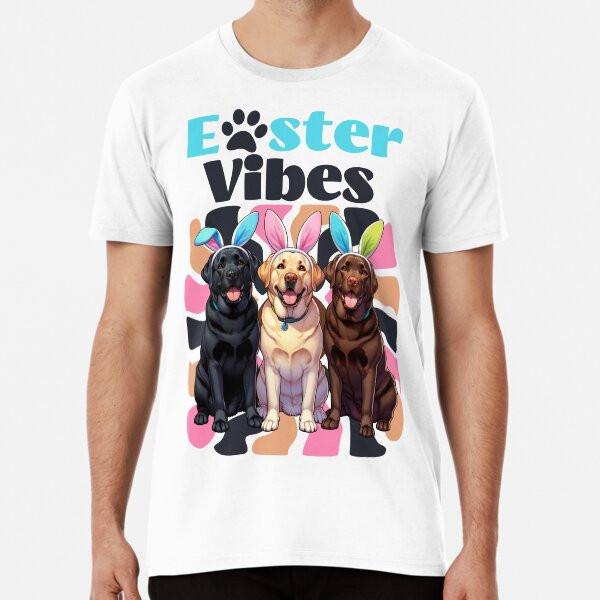 Easter Vibes, Retro Labradors Premium T-Shir S To 5XL Made In the AU/USA T-Shirt
