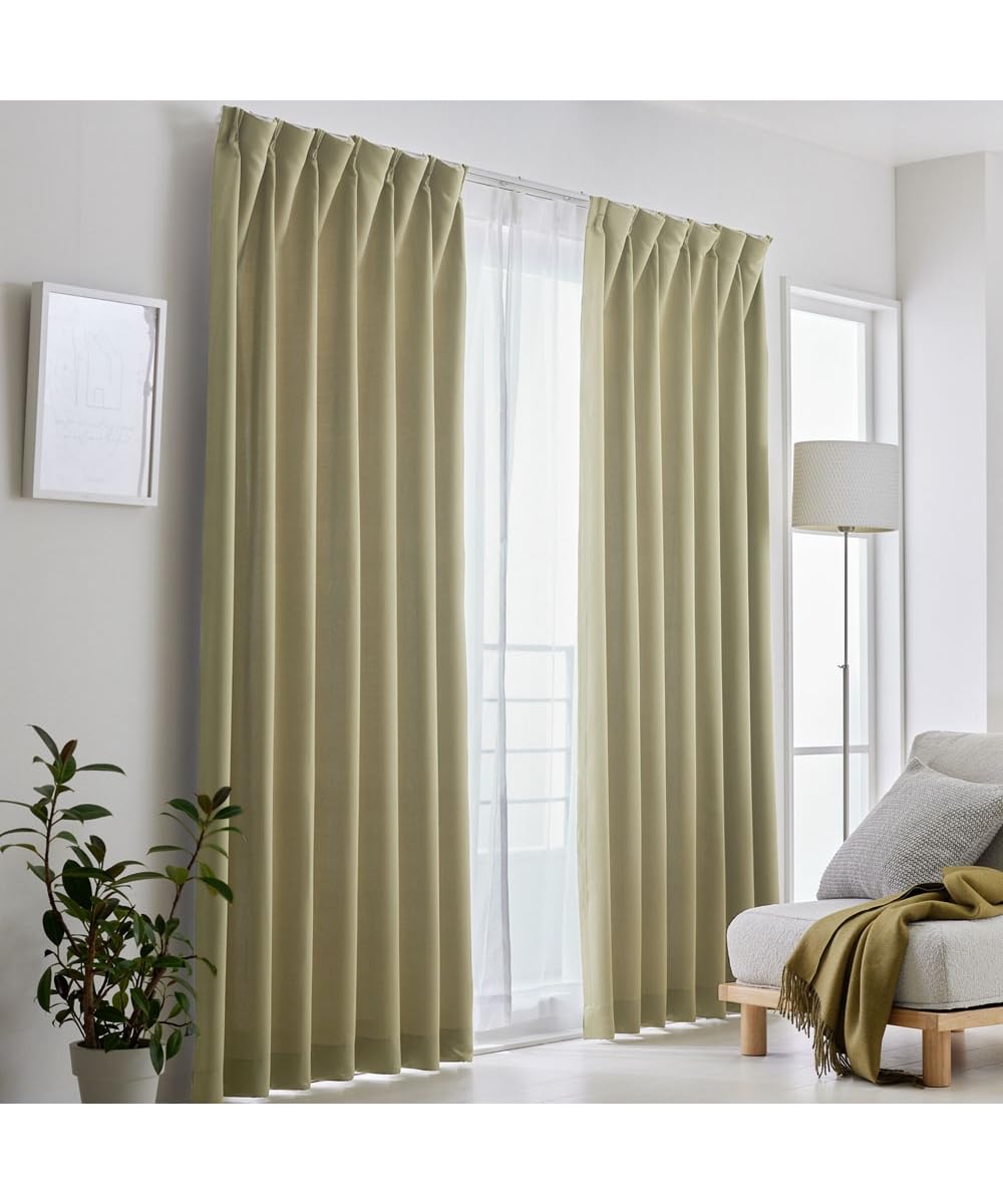 Комплект штор Nissen Блэкаут и Кружевные Зеркальные | Свежий 7 Оливковый, Ширина 100 см x Длина 110 см, 4 Панели