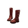 Girls Boots Children's Two Cotton Boots 2025 New Autumn and Winter Princess Girls Maillard Tall Martin Leather Boots