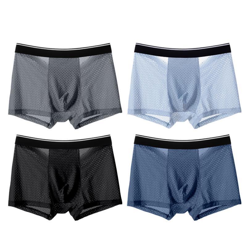 Men's Summer Modal Boxer Briefs: Thin, Breathable Mesh Bamboo Underwear