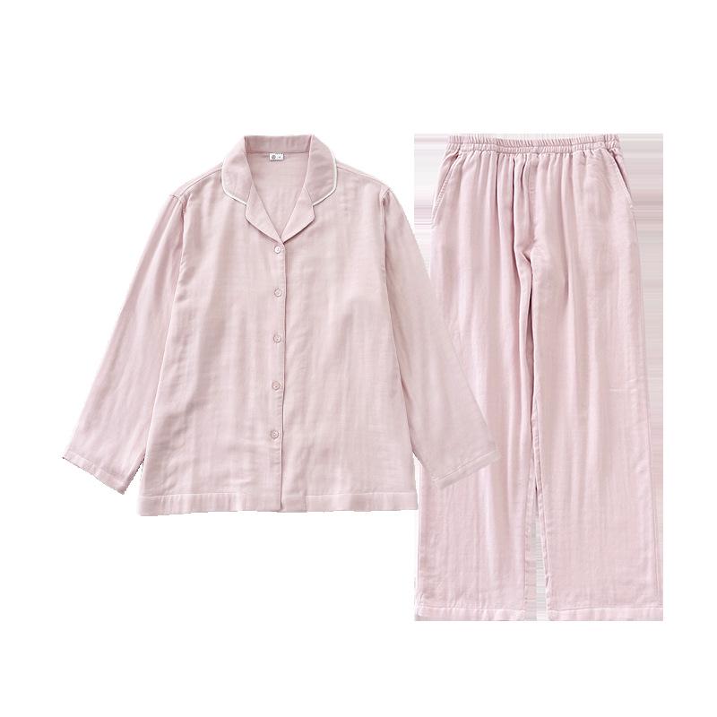 2025 Autumn Women's Soft Breathable Cotton Gauze Long Dress - Casual Home & Nightwear