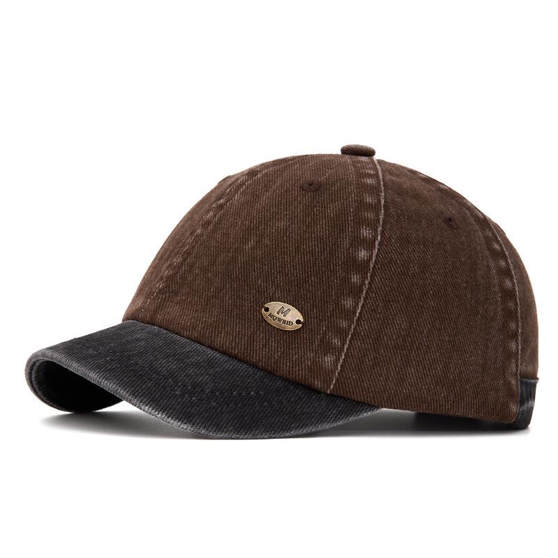 Retro Washed Distressed Short Brim Baseball Cap - Unisex Sun Protection Hat for Spring/Summer
