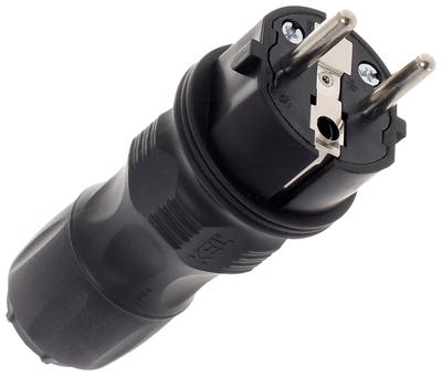 Straight Plug 2P+Z, 16A Extrem Uni Ip54 Black - E+97-4460