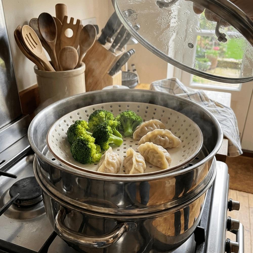 Ceramic Porous Steaming Tray Perforated Drain Plate Creative Dumpling Plate Steamed Bun