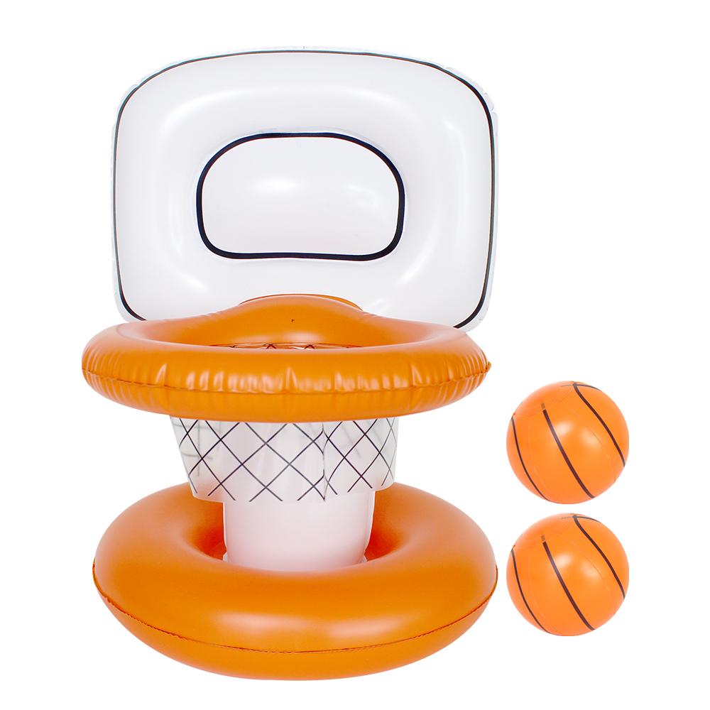Inflatable Floating Basketball Hoop Swimming Pool Game Toys Thick PVC Water Play Set for Kids Adults Summer Beach Party Outdoor