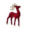 Reindeer Statues Christmas Ornaments Flock Plastic Deer Figurines Table Centerpiece for Home Decoration Ornaments Christmas