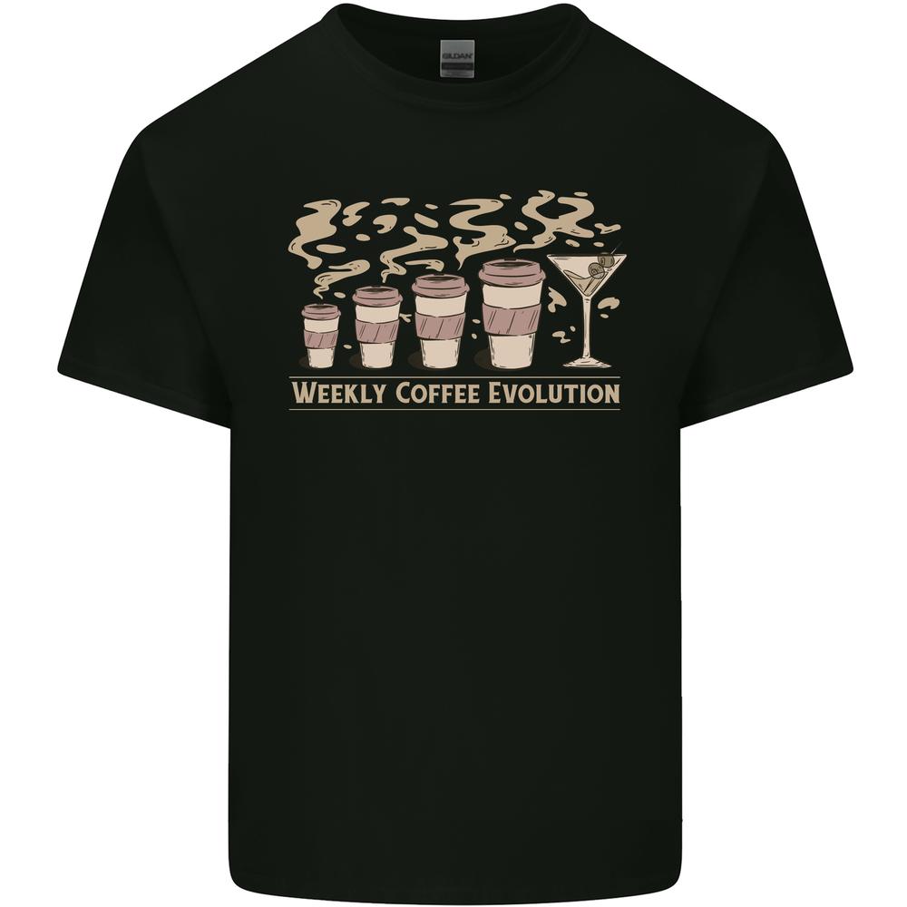 Funny Weekly Coffee to Alcohol Evolution Wine Kids T-shirt Childrens XXL