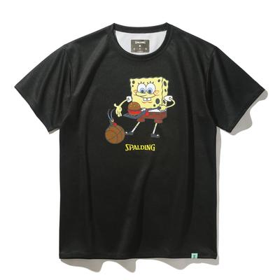 SPALDING Junior SpongeBob Krabby Party T-Shirt, Black, Size 150 (SJT25067S)