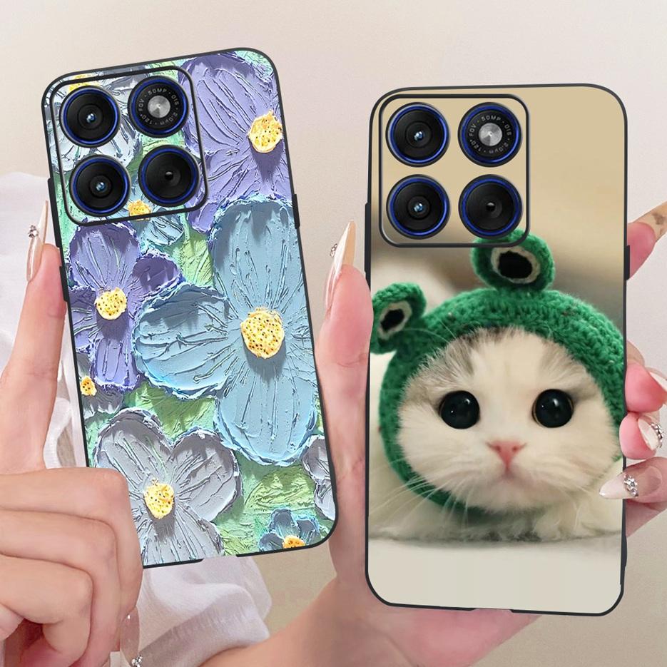 For Motorola Edge 70 Case XT2601-2 Cute Cat Peacock Painted Cover Soft Silicone Case For Motorola Edge 70 Fusion Edge70 5G Shell