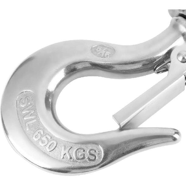 

Walfront 304 Stainless Steel Swivel Lifting Hook with 650kg/1000kg WLL, Silver, 13.56.5cm/5.312.56in (650KG), 15.58.5cm/6.13.35in(1000kg), 258g458g,