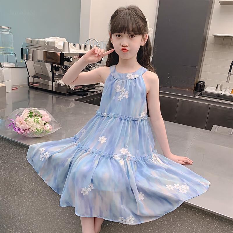 Anneyol Girls' 2025 Summer Chiffon Princess Dress