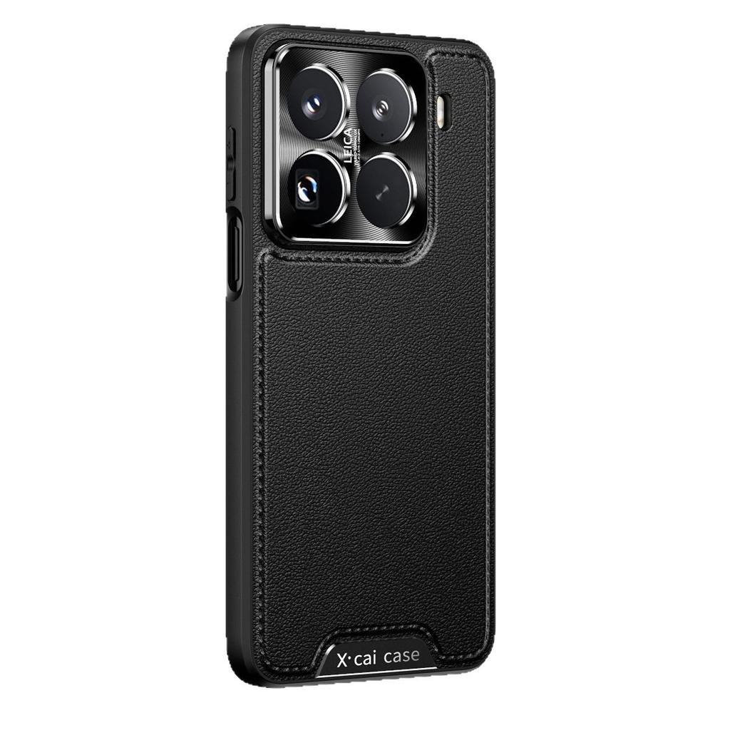 Etui skórzane szyte Business Armor, odpowiednie do etui na telefon Xiaomi 15PRO, metalowa ramka, odporne na upadki Note14 Redmi K80