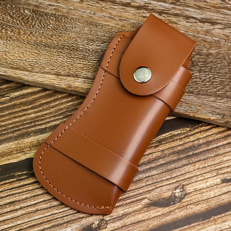 Braune Klappmesser-Scheide Werkzeug Taschenlampe Gürtelschlaufe Etui Halter Lederscheide Tasche Jagd Lager Outdoor-Nutzung Trageausrüstung