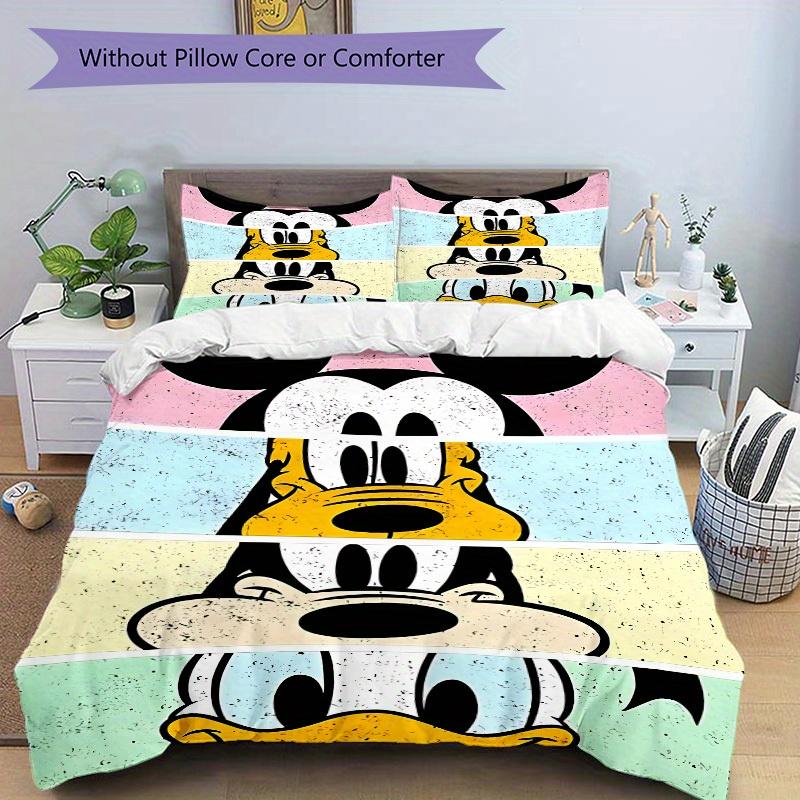 3pcs set Mickey Mouse Pluto Donald Duck1pc of quilt cover+2pcs of pillowcase, no core, print bedding, All Seasons Bedroom Setting049